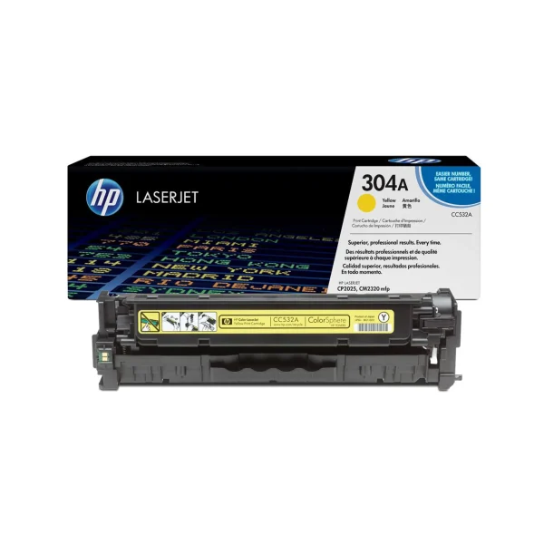 HP 304A Original Toner Cartridges - Yellow - CC532A - Image 2