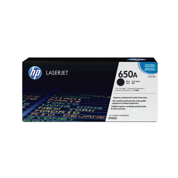 HP 650A Original Toner Cartridges - Black - CE270A