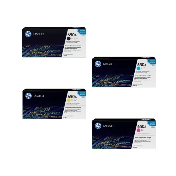 HP 650A Original Toner Cartridges - Complete Set