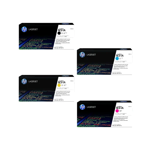 HP 651A Original Toner Cartridges - Complete Set