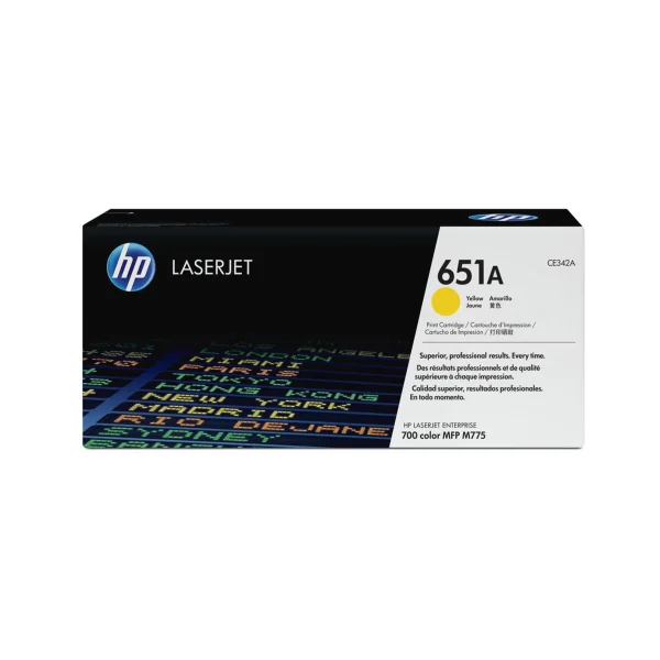 HP 651A Original Toner Cartridges - Yellow - CE342A