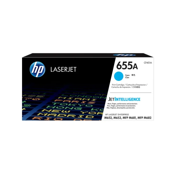 HP 655A Original Toner Cartridges - Cyan - CF451A