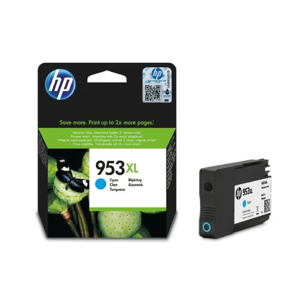 HP 953XL Original Ink Cartridges - Cyan - F6U16AE - Image 3