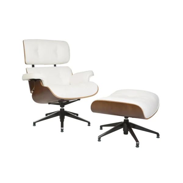 Herman Miller Lounge Chair - Mid Back - PU leather and Walnut