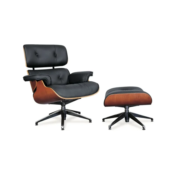 Herman Miller Lounge Chair - Mid Back - PU leather and Walnut