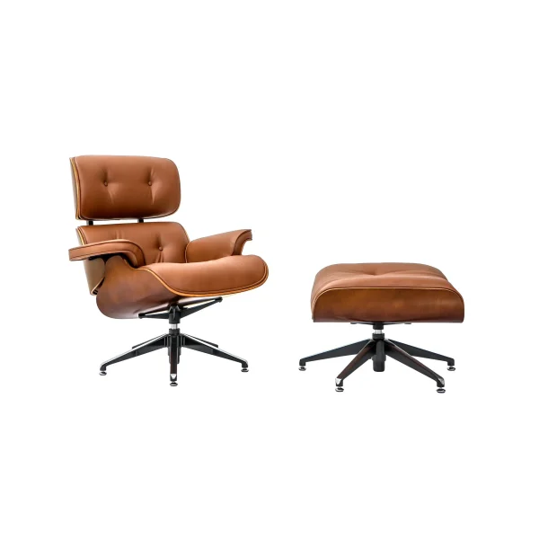 Herman Miller Lounge Chair - Mid Back - PU leather and Walnut