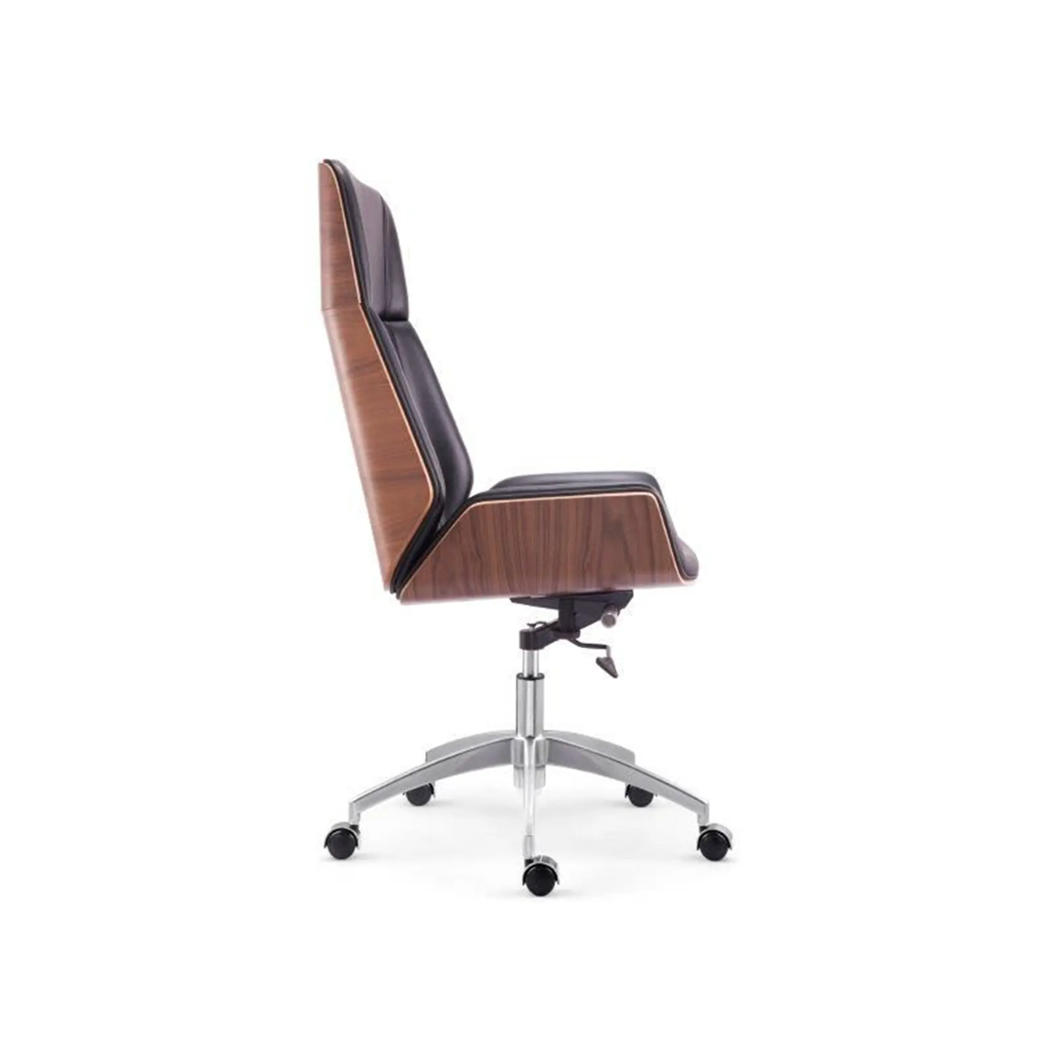 Nouvelle Walnut Office Chair - High Back - PU leather