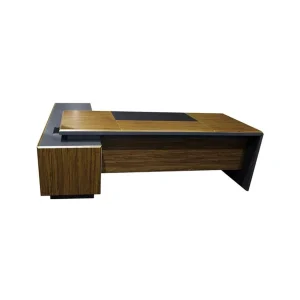 Preston Executive Desks - Dark Brown - L-shaped